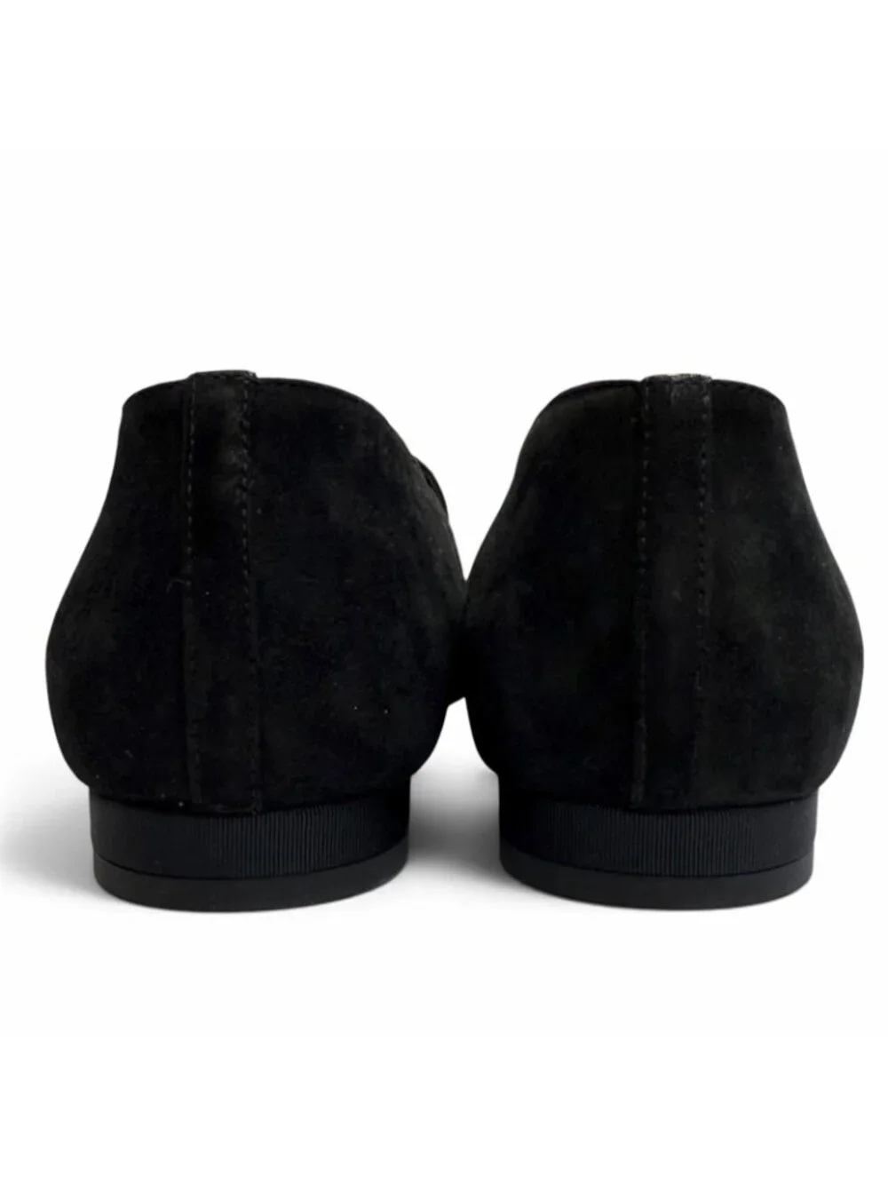 Chanel Star Bijou Rhinestone Suede Leather Flat Shoes Pumps Black
